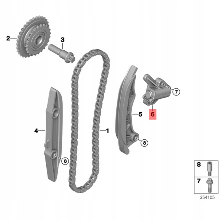 фото №14, Bmw n47 n57 натяжитель цепи распределительный вал нижний оригинальный номер