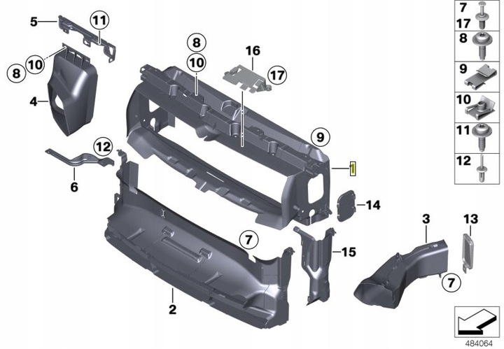 фото №9, Направляющая воздуха радиатор воды bmw f20 f21