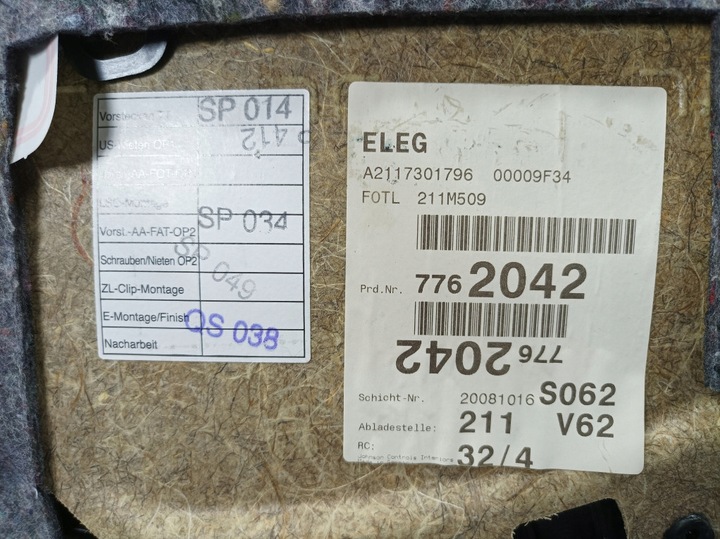 фото №10, Mercedes e w211 універсал рестайлінг оббивка боковина двері зад лівий