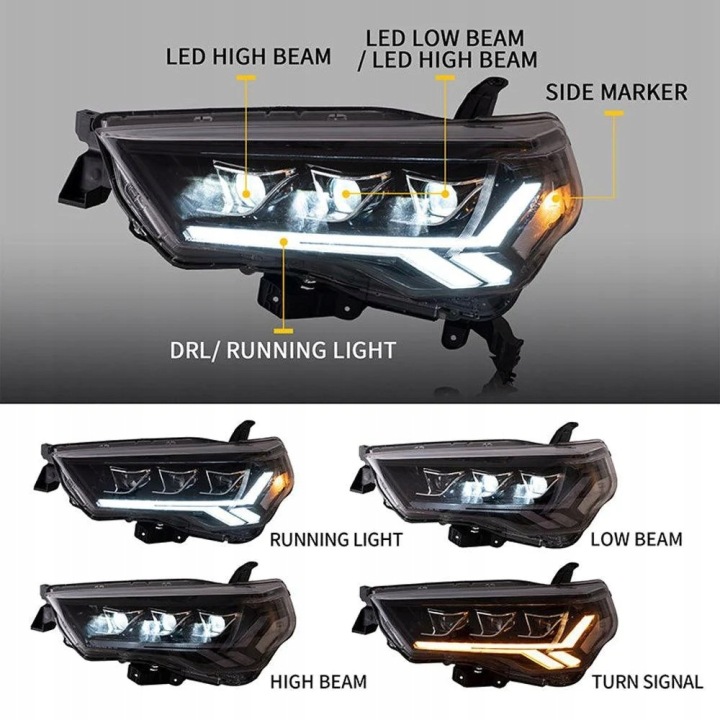 фото №9, Фары лампы kpl vland led тюнинг toyota 4runner 4-runner v 5 2014-2024