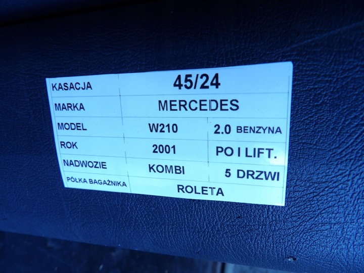 фото №6, Mercedes w210 універсал ролета багажника