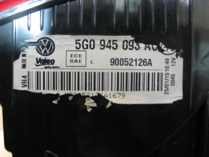 фото №7, Лампа зад задня w кришка багажника vw golf 7 vii 5g0945093ac