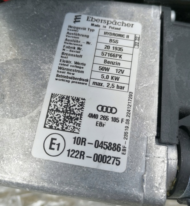 фото №5, 4m026510f 4m0265105g audi a6 c8 hydronic ii b5sf d5sf
