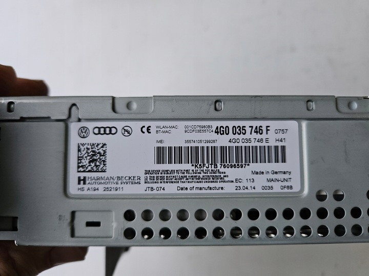 фото №7, Радіо навігація зчитувач карт sim sd mmi audi a6 c7 4g a7 ami