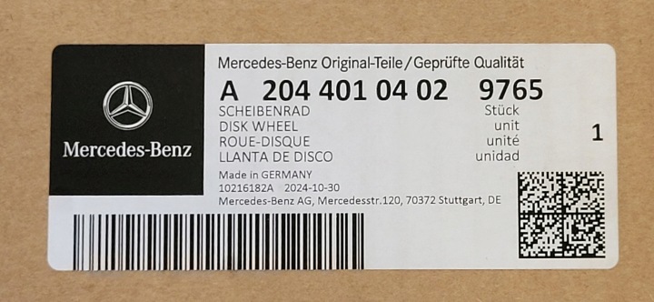 фото №13, Диск mercedes c-klasa w204 7,5x17 17 et47 5x112 a2044010402 нова