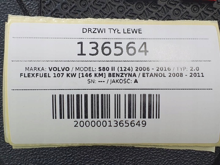 фото №13, Двері зад ліве volvo s80 ii 2010 європа