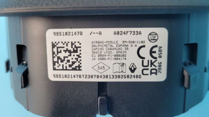 фото №14, Renault zoe ii 23r подушка безопасности подушка водителя 985102147r