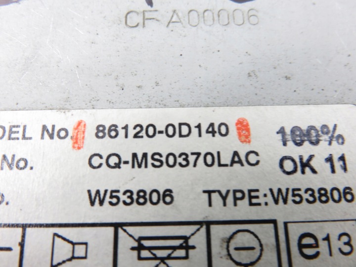 фото №7, Магнітола toyota yaris i p1 861200d140