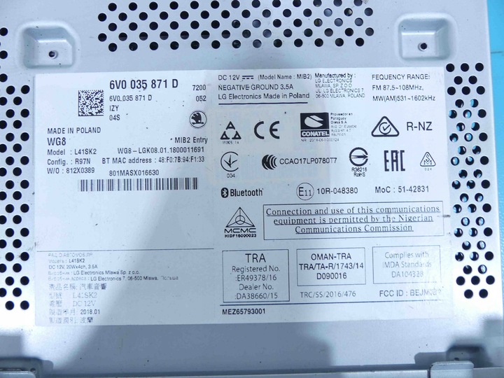 фото №5, Радіо заводські skoda fabia iii радіопрогравач