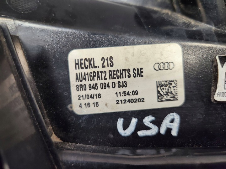 фото №10, Фара задня зад права w кришка багажника - audi q5 8r рестайлінг usa 8r0945094d 12-16
