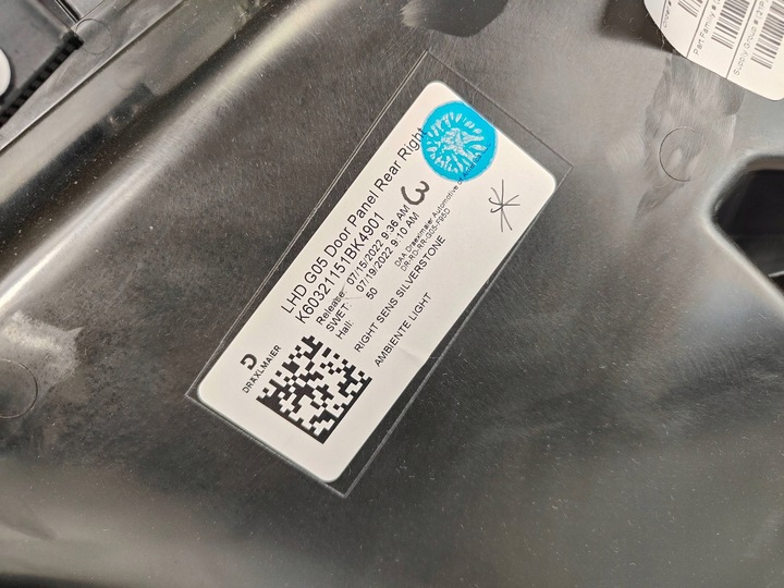 фото №10, Обивка дверь правые зад задний боковина bmw x5 g05 silverstone