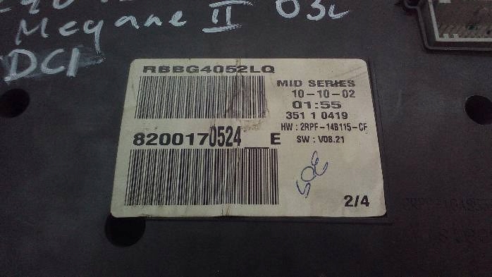 фото №7, Спидометр renault megane ii 1,9 dci 8200170524e