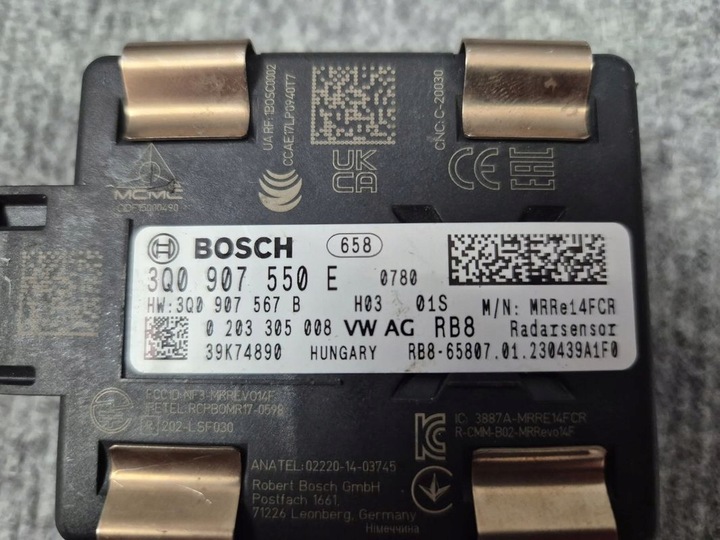 фото №6, Радар датчик acc дистронік датчик - vw seat skoda audi 3q0907550e