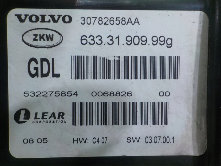 фото №5, Volvo v70 iii 2.4 d5 08r універсал 5d модуль керування світлом (блок фар, блок розпалу) 30782658aa