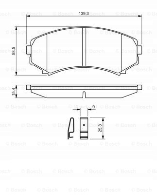 фото №13, Гальмівні колодки ham. mazda mpv i bosch 986 424 709 комплект гальмівні колодки гальмівних,