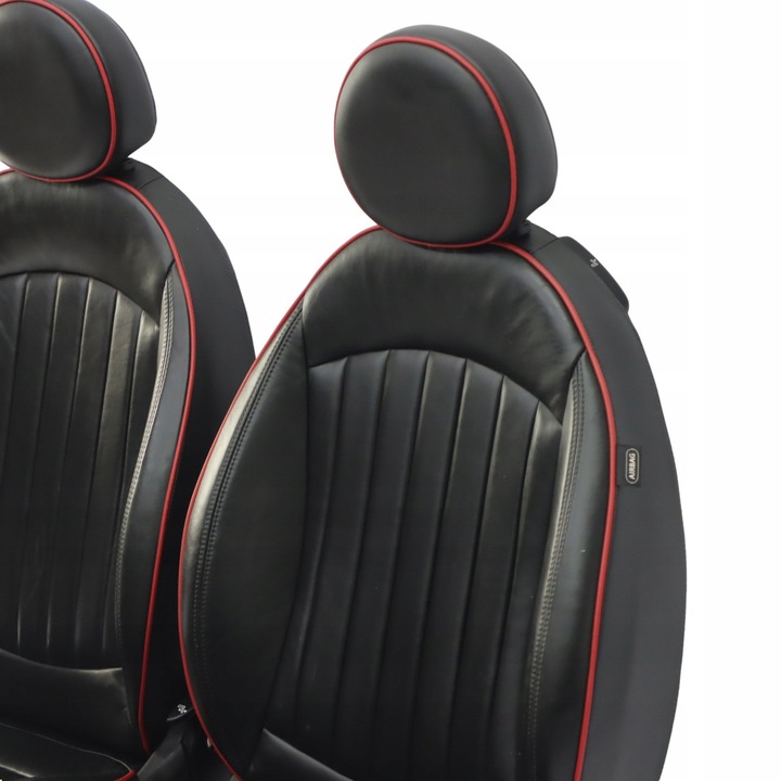 фото №13, Mini r56 jcw комплект сидений gp2 подогрев кожа чёрная championship red