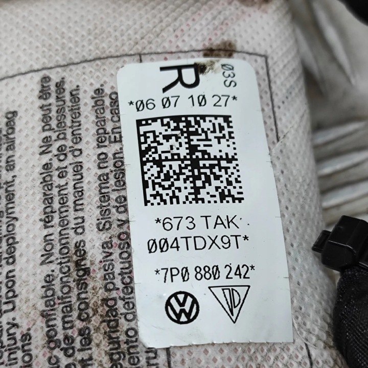 фото №6, Подушка подушка сиденья передняя правая vw touareg 7p5 7p0880242 23019856