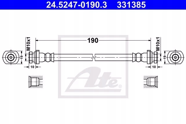 фото №2, Ate 24.5247-0190.3 шланг гальмівний гнучкий