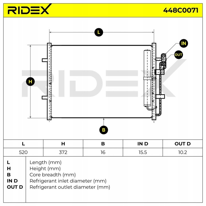 фото №8, Радіатор кондиціонера ridex 448c0071 do renault vel satis хетчбек