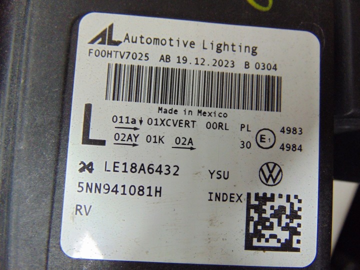 фото №16, Vw tiguan ii рестайлінг allspace повний led iq light фара передня ліва 5nn941081h