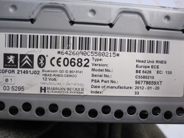фото №8, Peugeot 3008 i 12r магнітола cd магнітола 96778659xt
