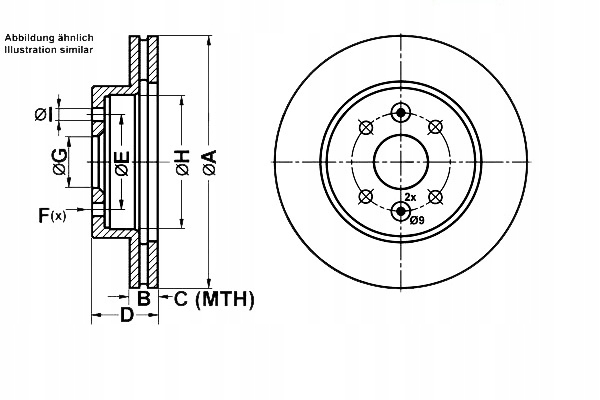 фото №1, Диски тормозные 2szt. kia rio 1.3/1.5 08.00-02.05