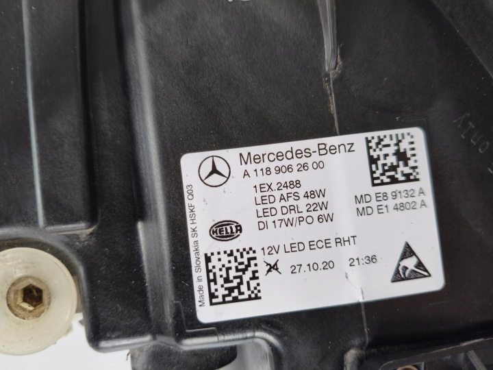 фото №11, Фара правая фара mercedes cla w118 18- полный led