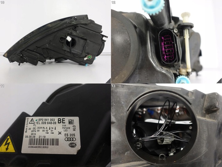 фото №11, Audi a3 s3 rs3 8p0 рестайлинг 08-12 лампа ксенон + led некорректируемая левая перед eu