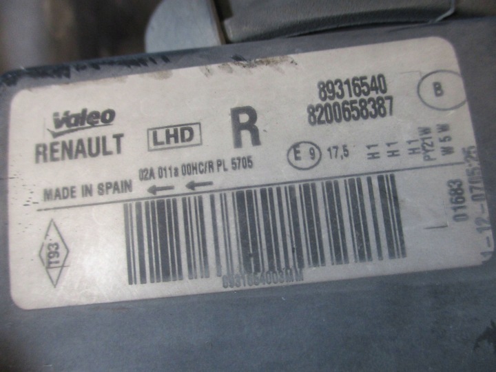 фото №8, Фара правая перед передняя renault modus i рестайлинг 8200658387 европа