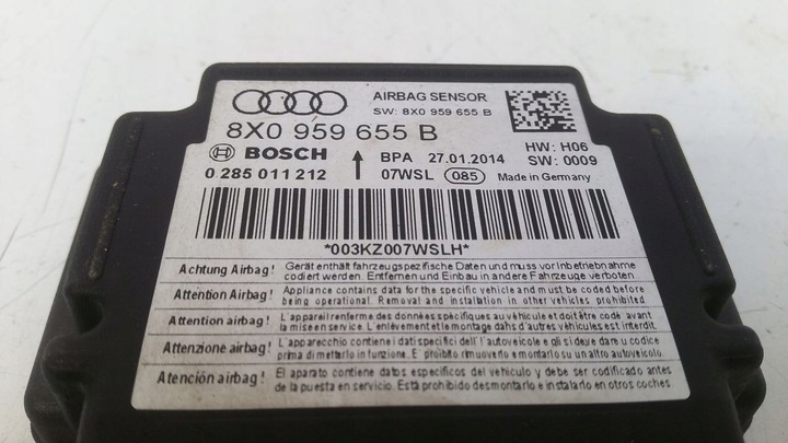 фото №3, Модуль подушка безопасности датчик подушек audi a1 8x 1,4 tfsi