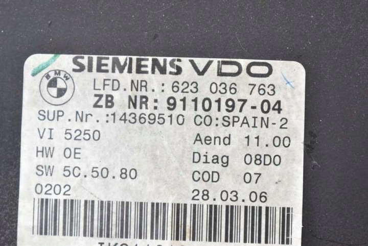 фото №8, Спидометр приборы eu 9110197-04 bmw e90 e91 2.0i 150 km 04-10