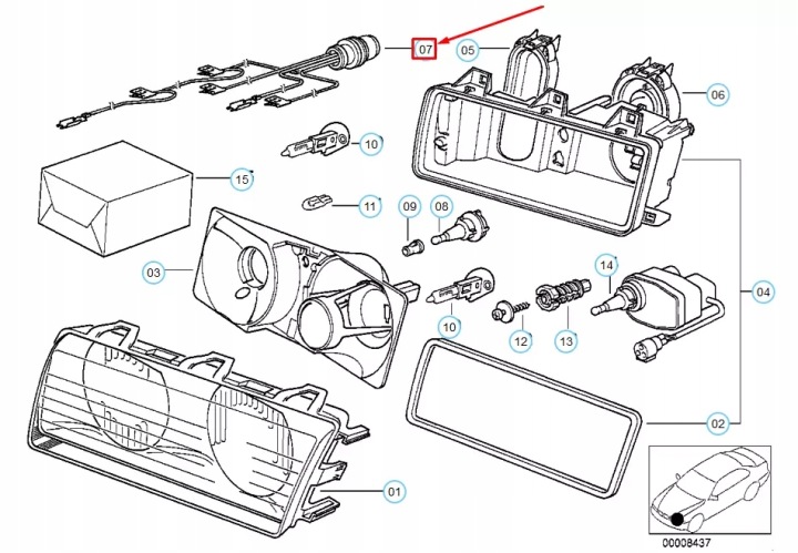 фото №13, Bmw 3 e36 електропроводка фари 63128363867 8363867 oem