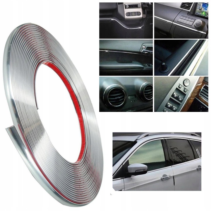 фото №5, Лента планка хром капот detailing 8mm x 8m