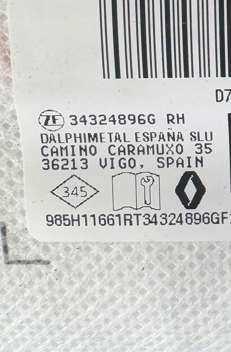 фото №6, Подушка безопасности подушка безопасности сиденья правого renault austral 985h11661r