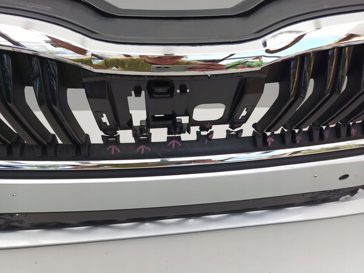 фото №6, Skoda octavia iv 4 5e3 рестайлинг 2020- бампер перед переднее решётка радиатора 5e3807221l =