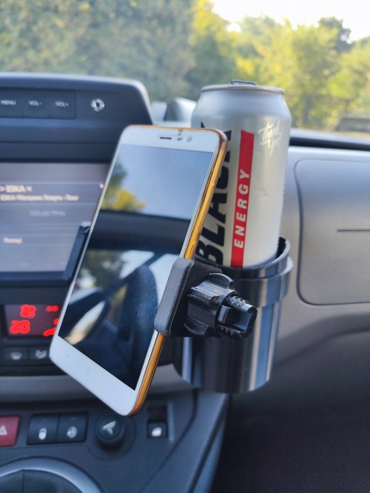 фото №7, Подстаканник na напитки + держатель na телефон berlingo partner чёрный блеск