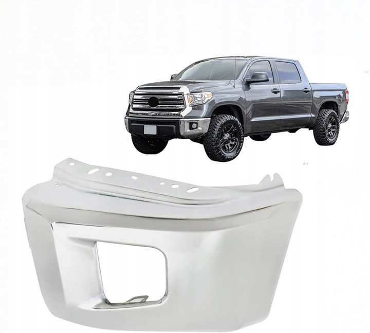 фото №1, Toyota tundra 14- бампер bez pdc уголок l хром