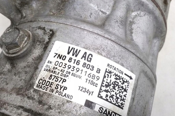 фото №9, Компрессор кондиционера seat alhambra 710, 711 7n0816803b 1.97l дизель