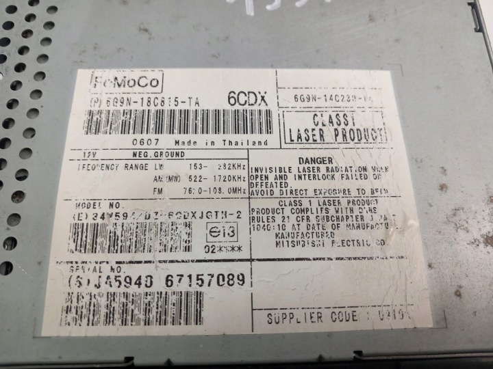 фото №7, Land rover freelander ii магнитола автомагнитола (радио, проигрыватель) cd 6g9n-18c815-t