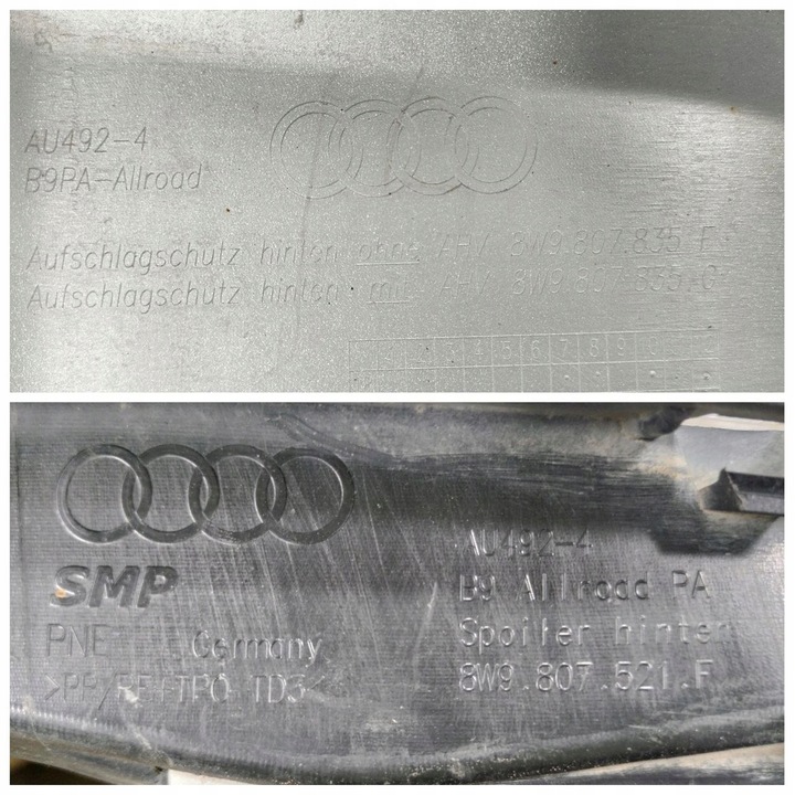 фото №12, Audi a4 b9 allroad рестайлинг 2020- спойлер диффузор зад 8w9807521f
