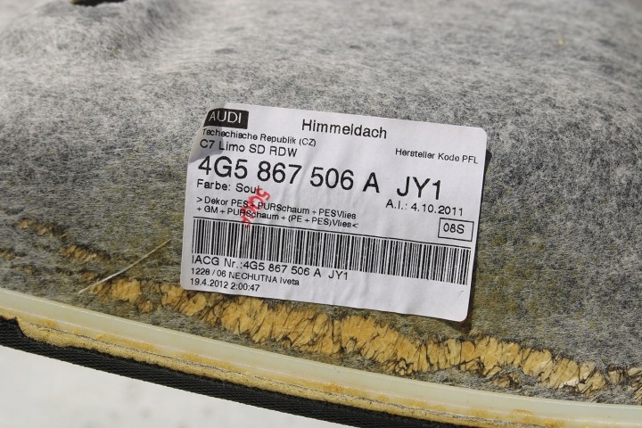 фото №13, Audi a6 sedan потолок 4g5867506a карта 4g5867506m + стойки sline 4g