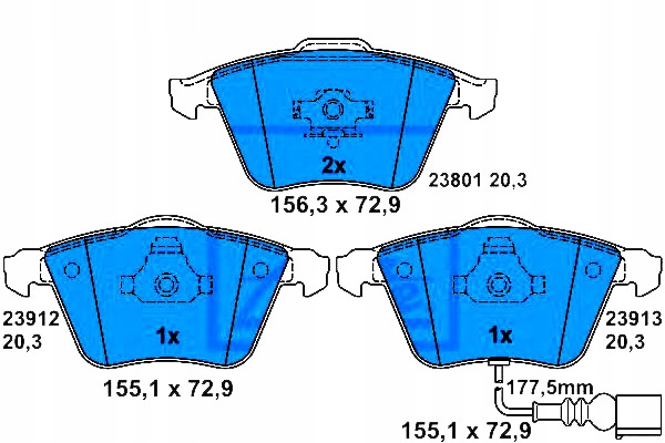фото №1, Тормозные колодки тормозные vw перед eos golf passat 1,4-3,6