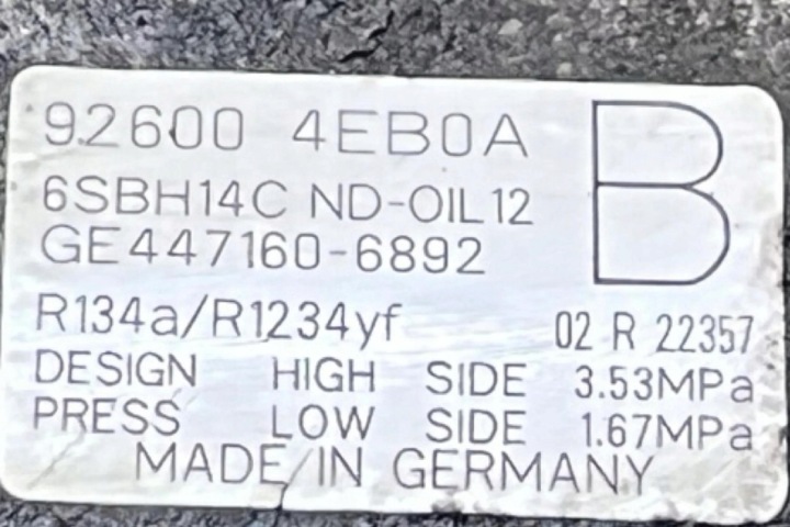фото №6, Компресор кондиціонера nissan qashqai ii j11, j11_ 926004eb0a 1.6l дизель