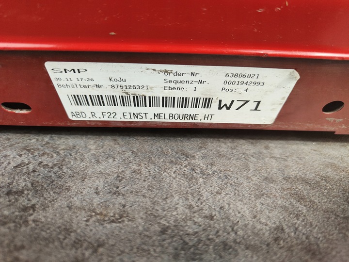 фото №5, Bmw 1 f21 f22 f23 планка накладка порогова права a75 melbournerot + ковзани