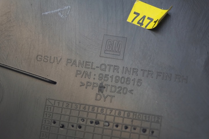 фото №15, Боковина багажника правий chevrolet trax 95190815
