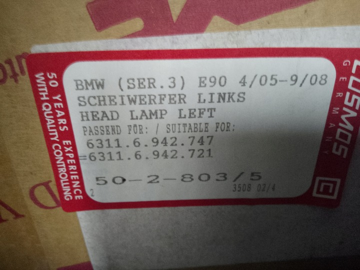 фото №7, Bmw e90 e90 05-08r лампа лівий перед нова tyc 6942747 6942721