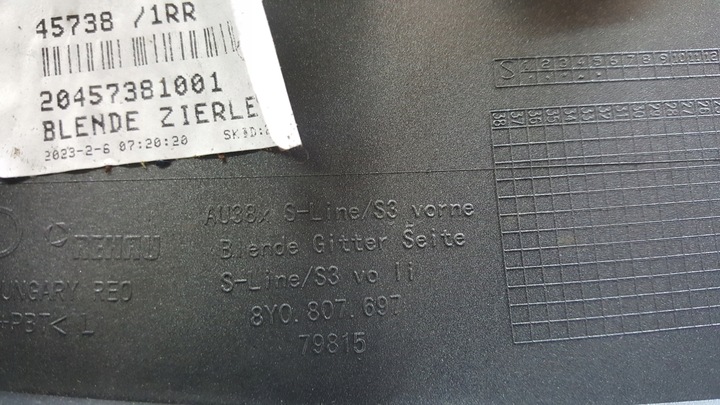 фото №11, Планка бампера левый перед audi a3 s-line 8y0807697 демонтаж