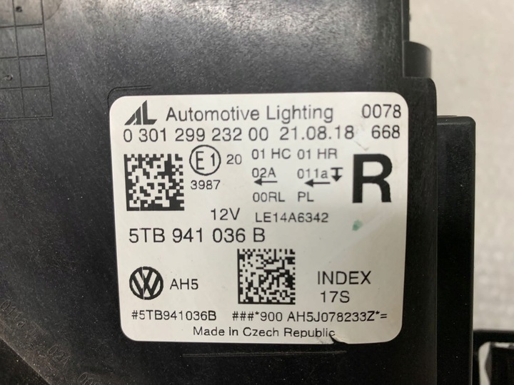 фото №10, Лампа передня права vw touran 5tb iii повний led