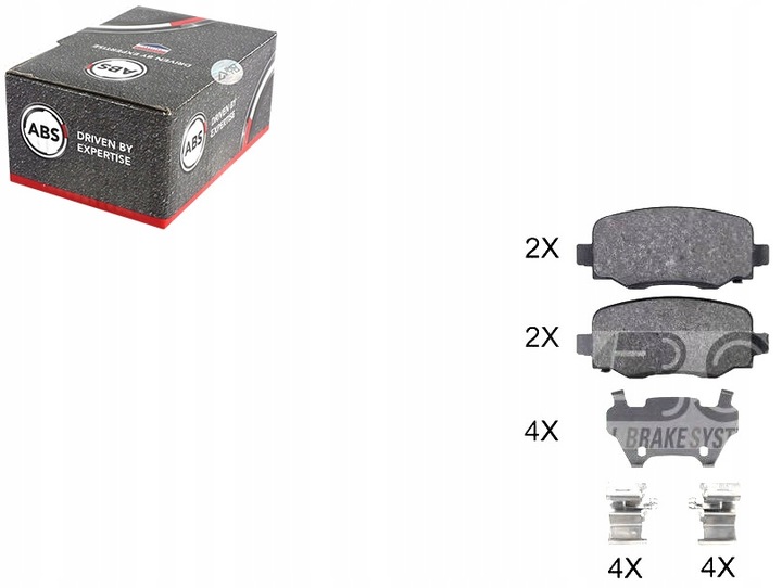 фото №1, A.b.s. тормозные колодки тормозные fiat 500x 14- зад a.b.s.