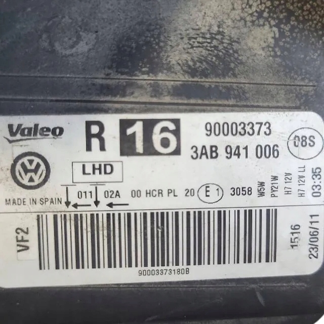 фото №8, Фара права передня vw passat b7 аксесуар 365 3ab941006 1.39l бензин